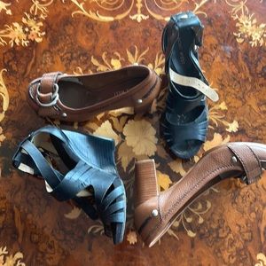 NINE WEST work pumps heels lot Black wedge sandals & perfect pumps sz6 6.5